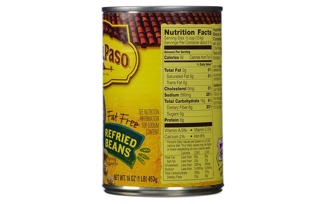 Old El Paso Fat Free Refried Beans    Tin  453 grams